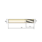 Multi Flute 20° Helix Long Length Fine Pitch Roughing Carbide X-Power Pro End Mills GM814 Series Plain Shank